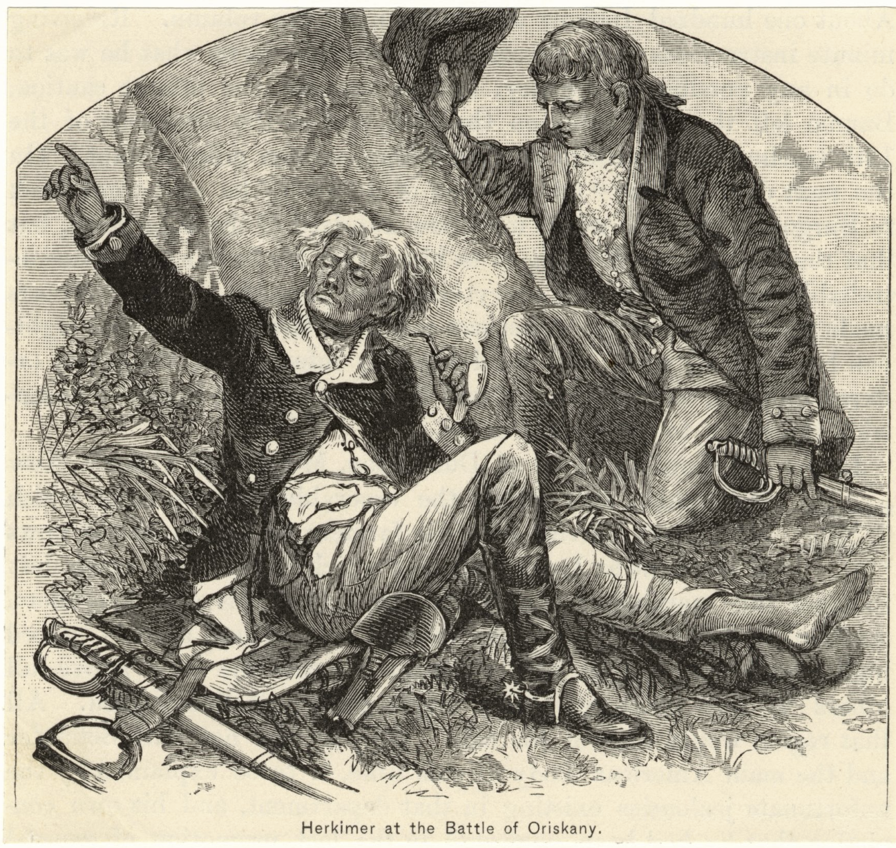 The Miriam and Ira D. Wallach Division of Art, Prints and Photographs: Picture Collection, The New York Public Library. “Herkimer at the Battle of Oriskany” New York Public Library Digital Collections.